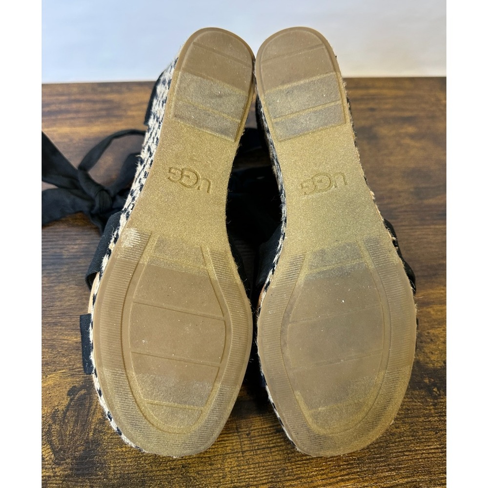 UGG Yarrow Espadrille Wedge Sandals Ankle Bow Tie Zipper Size 8.5 Boho Festival - Picture 8 of 16